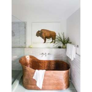 อ่างอาบน้ำทองแดงโบราณชนิดหนึ่งที่มีองค์ประกอบการออกแบบแบบชนบทที่เป็นเอกลักษณ์สำหรับห้องน้ำที่หรูหราและสัมผัสที่หรูหรา - Product Image 2