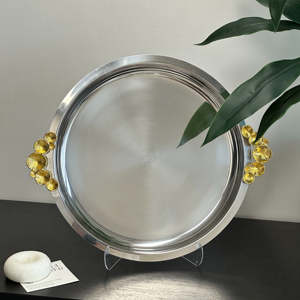 Bandeja de Servicio Metálica Hecha a Mano, Ecológica, Apta para Lavavajillas, para Mesa de Comedor, Oficina, Despensa, Organizador Decorativo para el Hogar y el Espacio de Trabajo - Product Image 2