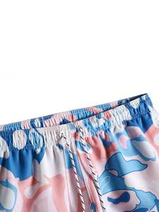 Pantalones cortos de algodón lavado con ácido Hip Hop Vintage para hombre, pantalones cortos informales con bolsillos estampados en La cintura elástica personalizados para hombre - Product Image 5