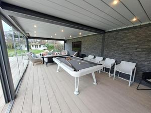 Mesa de Billar Moderna de Lujo de Alta Calidad, Multifuncional 3 en 1, de Cuero y Cachemira para Interiores, Venta al por Mayor de Fábrica - Product Image 3