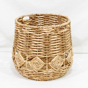 Artex Dong Thap Natural Woven Water Jacinto Cesta de almacenamiento redonda Juego de 3 con patrón - Product Image 5