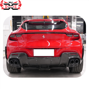 Pour <span class=keywords><strong>Ferrari</strong></span> <span class=keywords><strong>Purosangue</strong></span> <span class=keywords><strong>2022</strong></span> + Kit de Conversion de voiture Style OEM Kit de carrosserie en Fiber de carbone lèvre avant diffuseur arrière passages de roue jupes latérales - Product Image 6