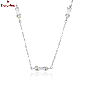Classique 925 Sterling Silver White Topaz Gemstone Pendentif Collier avec Lien Chaîne Bijoux Cadeau pour les Femmes - Product Image 6