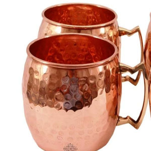 Pure copper <b>tumbler</b> with antique hammered finish traditional Indian art inspired perfect for wellness lifestyle - Product Image 1