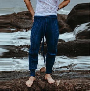 Pantalones de Hombre de Peso Medio, Tejidos, para Otoño e Invierno, de Poliéster/Algodón, con Frente Plano, Corte Regular, Estilo Informal Elegante, Elásticos - Product Image 3