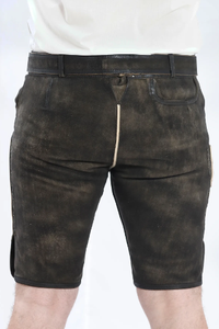 Bavarian Leather Lederhosen <b>Shorts</b> New <b>Mens</b> Bavarian Ledhosen <b>Brown</b> Oktoberfest Lederhosen All Sizes - Product Image 6