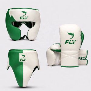 Ensemble de gants de boxe personnalisés rose et blanc pour sparring, avec lacets réglables, protège-tête et protège-glandes pour l'entraînement - Product Image 3