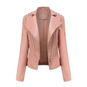 Chaqueta de cuero genuino para mujer de diseño moderno Premium de alta calidad Chaqueta de cuero de mujer de ajuste completo de moda - Product Image 3