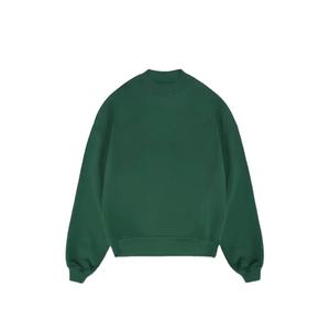 Sudaderas con capucha con parches desgastados Terry de algodón verde oscuro, Sudadera de cuello redondo para hombre, sudadera recortada, sudaderas con capucha boxy fit - Product Image 5