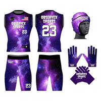 Tenues de football américain 7v7/7on7 personnalisées par sublimation, respirantes, avec nom et numéros d'équipe, ensembles de vêtements d'équipe