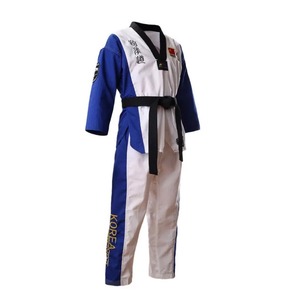 Uniforme de Taekwondo pour homme adulte, nouveau design personnalisé, logo frontal, 100% coton, 300g, séchage rapide, respirant, vêtements d'arts martiaux de haute qualité - Product Image 3