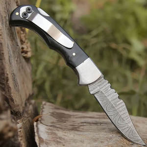 Meilleur couteau de poche pliant personnalisé en acier damas fait main pour la chasse, le camping et l'extérieur Cadeau idéal - Product Image 2