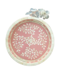 Plateau de service de luxe en incrustation d'os fabriqué à la main Design arabe artistique pour les tables à manger à la maison, les occasions spéciales et les cadeaux de fête - Product Image 6