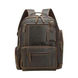Personalized Full Grain <b>Leather</b> 16 Inches <b>Backpack</b> Large Capacity Weekender Overnight Travel Rucksack <b>Mens</b> <b>Leather</b> <b>Backpack</b> - Product Image 1