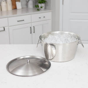 Best Selling Silver Metal <b>Ice</b> <b>Bucket</b> with Handles Wine Beer Cooler and Party Decor Elegant for <b>Champagne</b> Cooling Supplies 2025 - Product Image 1