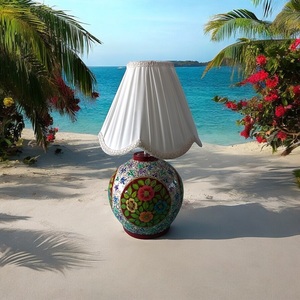 Auténtica lámpara de mesa hecha a mano de Cachemira elegante papel Mache decoración del hogar para un toque distintivo - Product Image 6