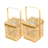 Handgemachter Wicker BAMBUS GESCHENK KORB mit Griff für Hochzeiten Elegantes Design für Gourmet-Essen, Wein und Festival körbe