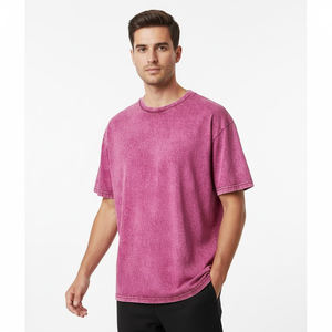 เสื้อยืดผู้ชายซักได้เสื้อเป็นกรดแฟชั่นสำหรับผู้ชายเสื้อยืดซักได้โลโก้และสไตล์ตามสั่ง - Product Image 1