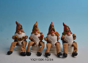 Venta directa de fábrica estante de resina sentado conejito oso espantapájaros figuritas otoño Halloween decoración de Acción de Gracias - Product Image 4