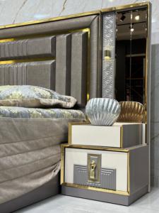 ชุดห้องนอนขนาดคิงไซส์ทันสมัย พร้อมฟังก์ชั่นเก็บของและนวด สวยงาม เหมาะสำหรับตกแต่งห้องนอน ห้องนั่งเล่น หรือโรงแรม ผลิตจากไม้ MDF - Product Image 4