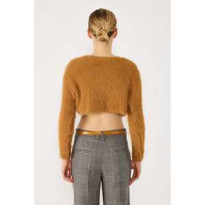 Suéter Corto Informal de Mujer con Estampado Floral, Talla XS, Cárdigan Transpirable y Ligero para Otoño e Invierno, Tejido de Punto en la Parte Delantera - Product Image 5