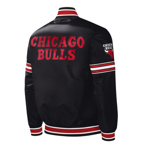 2025 Customized Design Team Chicago Bull & Number Starter bomber <b>jacket</b> / Embroidered Satin bomber <b>Jackets</b> - Product Image 6