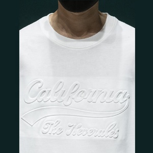 Logo en relief coupe décontractée personnalisé respirant 100% coton T-Shirt hommes ample col rond épaule tombante grande taille col rond conception - Product Image 3