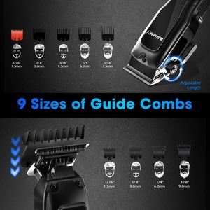 Cortadora de Pelo Profesional Recargable Negra con Cuchillas de Cerámica para Uso Doméstico, Afeitado, Barbería y Cuidado del Automóvil, Alimentación USB, Enchufe Estadounidense - Product Image 2