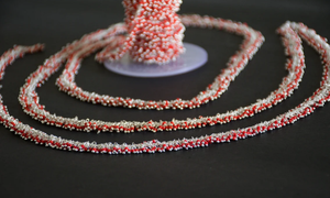 Top Quality Silver Plated Lovely Red Coral Miyuki bead chain, Handmade beaded jewelry making thick <b>rosary</b> chain - Product Image 3
