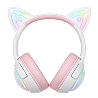 Auriculares Inalámbricos para Juegos ONIKUMA con Orejas de Gato, 3 Modos, RGB, 2.4G, Bluetooth, Cableados, con Micrófono con Cancelación de Ruido, OEM