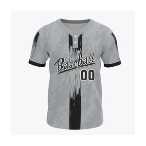 Camisetas de béisbol abotonadas Estilo callejero Sublimado Camisa de béisbol a rayas lisas Logotipo cosido Nombre Ropa de Softbol - Product Image 1
