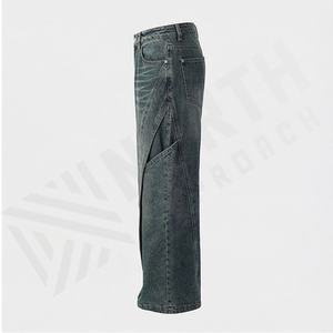High Quality Custom Vintage Denim Pants Men <b>Women</b> <b>Loose</b> Fit Mud Wash Streetwear Baggy Jeans Premium Trendy Fashion <b>Trousers</b> Wear - Product Image 3