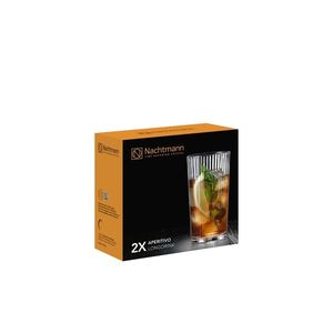 Nachtmann Aperitivo Modern Crystal Glass Long Drink Highball Glasses <b>Set</b> of 2 Custom Logo Ribbed <b>PC</b> Plastic Cup for Cocktail Use - Product Image 5