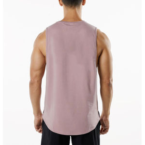 Wholesale Workout Tang Top Muscle Breathable <b>Stretchy</b> Plain Solid Color <b>Men</b> Customized Cotton <b>Men's</b> Tank Tops - Product Image 2