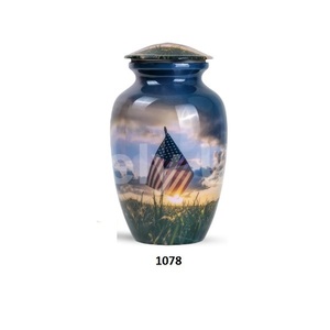 Urna de cremación de aluminio para cenizas Urna grande hecha a mano masculina adulta Asequible con cielo estrellado elegante en urna de diseño de árboles de pino - Product Image 6