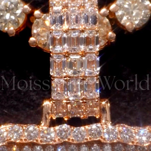 จี้เพชรโมอิสซาไนต์สีโรสโกลด์แบบ Iced Out หมายเลข 7 สไตล์ฮิปฮอป สร้อยคอประดับเพชร - Product Image 3