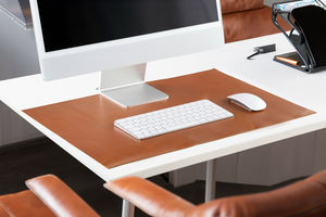 Genuine Leather <b>Desk</b> Mat Luxury Smell Proof Premium Office Pad Durable Non Slip Cowhide Surface Handmade Customizable for Modern - Product Image 2