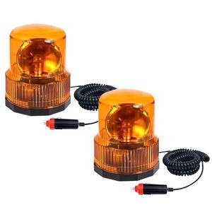 2 spie magnetiche per auto stroboscopiche arancioni 12V 2 m a spirale-per i prodotti di avvertimento per la sicurezza stradale - Product Image 1