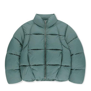 Blouson d'hiver matelassé vintage surdimensionné personnalisé 2026 pour homme, en polyester imperméable, rembourré, avec logo sur le devant - Product Image 1