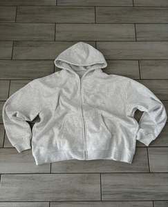 Sérigraphie personnalisée OEM et sweat à capuche zippé pour hommes 100% coton 450GSM Flees vente en gros - Product Image 6