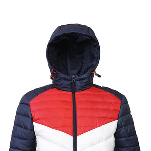 Vestes d'hiver en peluche OEM pour hommes avec impression personnalisée High Street Style Logo à capuche à l'avant Motif solide Tissu en toile de laine Coquille de lin - Product Image 3