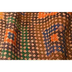 Turkish Area Rug 4.6x7.4 ft, <b>Brown</b> Orange Floral Rug <b>Wool</b> - Product Image 5
