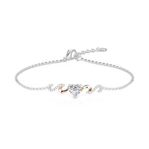 Jeulia Amore Custom <b>Infinity</b> Heart <b>Bracelet</b> with Birthstone-Trendy Wedding Jewelry - Product Image 1