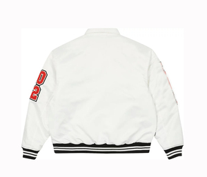 Wholesale Hot Sale Custom Satin <b>Bomber</b> Letterman Baseball <b>Varsity</b> Custom Color Satin <b>Jacket</b> For <b>Men</b> Women Casual Wear - Product Image 4