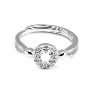 Anillo Zarkan de Plata 925 con Incrustaciones de Piedras Preciosas, Diseño de Estrella en Forma de Mano, Talla Única para Niños, Estilo Casual para Oficina - Product Image 1