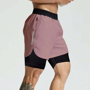 Pantalones Cortos Deportivos para Hombre, de Cintura Alta, con Cordones, Secado Rápido, Color de Contraste, Transpirables, para Gimnasio, Correr y Deportes - Product Image 3