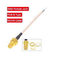 Câble Pigtail SMA Femelle à une extrémité de 15 cm pour soudure sur PCB, RG316, pour Routeur WiFi Sans Fil, GPS, GPRS, Connecteur Jackplug à faible perte