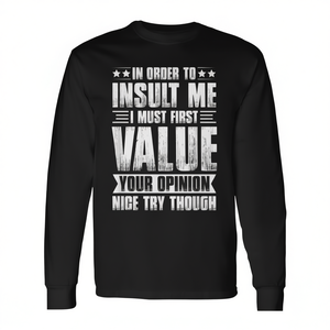 T-shirt à manches longues « Value First Self-Worth Insult », produit promotionnel - Product Image 2