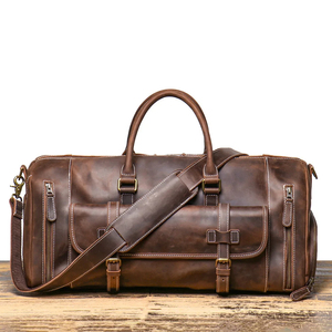 Bolsas de viaje de cuero Borgoña de alta calidad, fabricante de bolsas de lona de almacenamiento profesional para exteriores para viajeros - Product Image 3