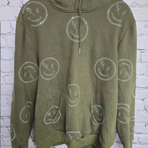 Sudadera con Capucha Personalizada para Hombre, 400 Gsm, con Cristales y Diamantes, Estilo Casual, con Pedrería Brillante, para Invierno - Product Image 1